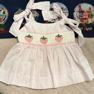 Pink Strawberry Kids Tank Top